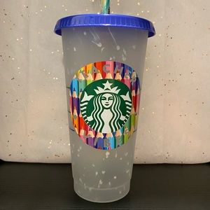 ✨🎉NEW Starbucks Teacher Vibes confetti cup🎉✨